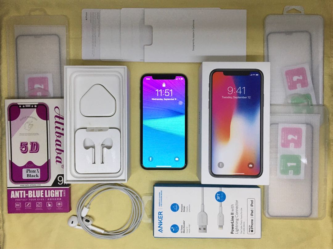 Iphone X 256 Space Gray W 48 Cases 4 Extra Tempered Glass Anker Lightning Cable Sealed Mobile Phones Tablets Iphone Iphone X Series On Carousell