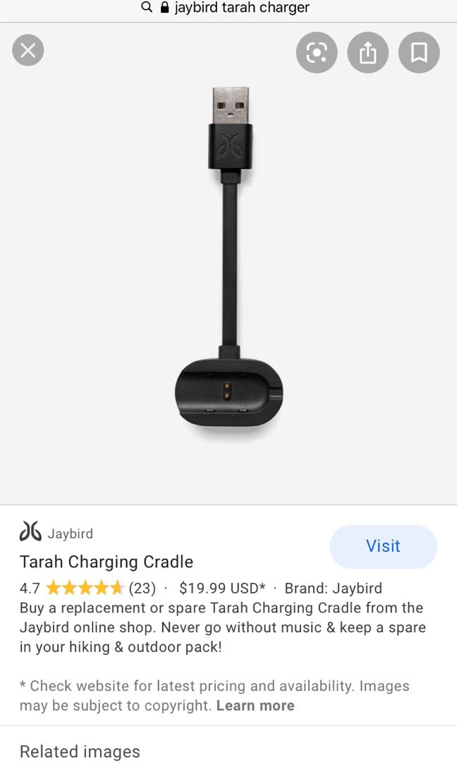 Jaybird store charger tarah