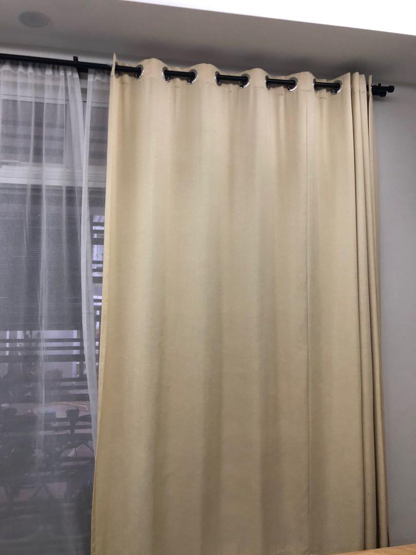 Langsir Sliding Door Cream To Let Go Home Furniture Home Decor On Carousell
