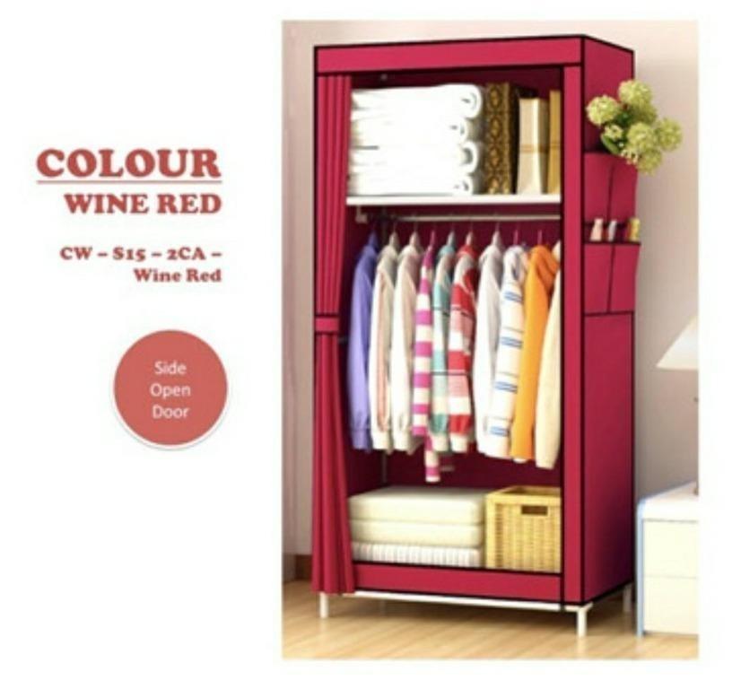 Localstock Anti Dust Cloth Wardrobe Cupboard Zipper Closet Canvas Wardrobe Clothes Rack Shelf Good Quality Dust Free Rack Furniture Shelves Drawers On Carousell