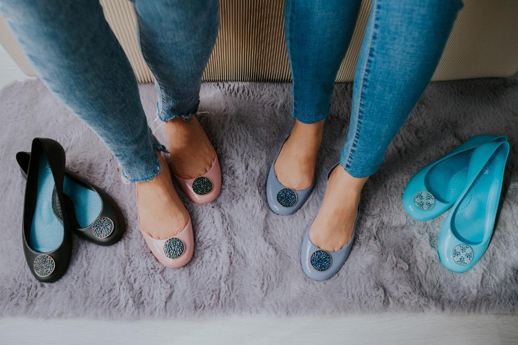 dusty blue flat sandals