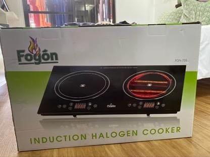 Halogen store induction cooker