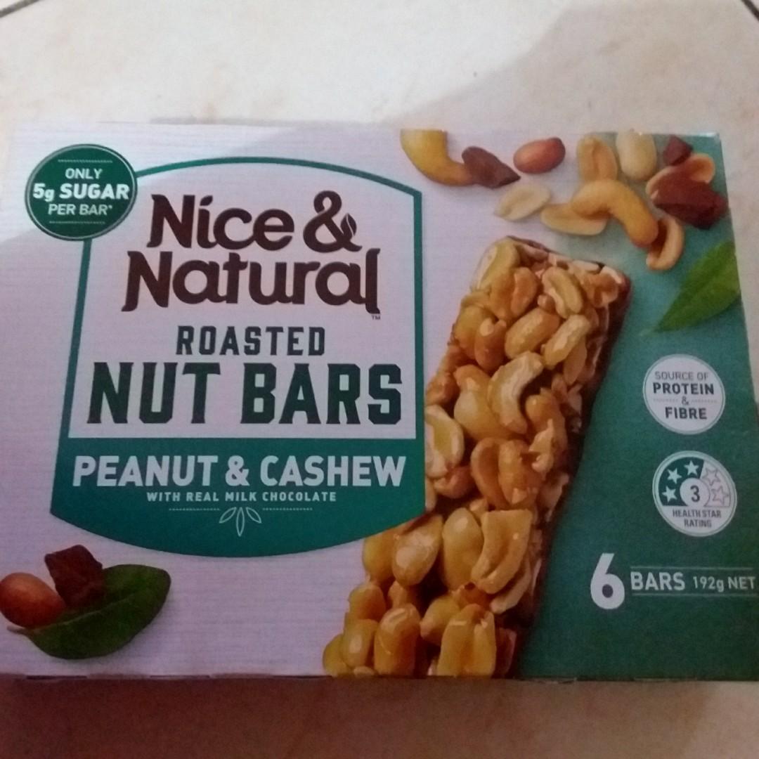 Nice N Natural Roasted Nut Bars Peanut N Cashews 192 G Food Drinks Packaged Instant Food On Carousell