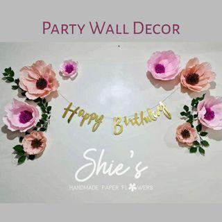 Paper Flower Party Decor Set with FREE BANNER