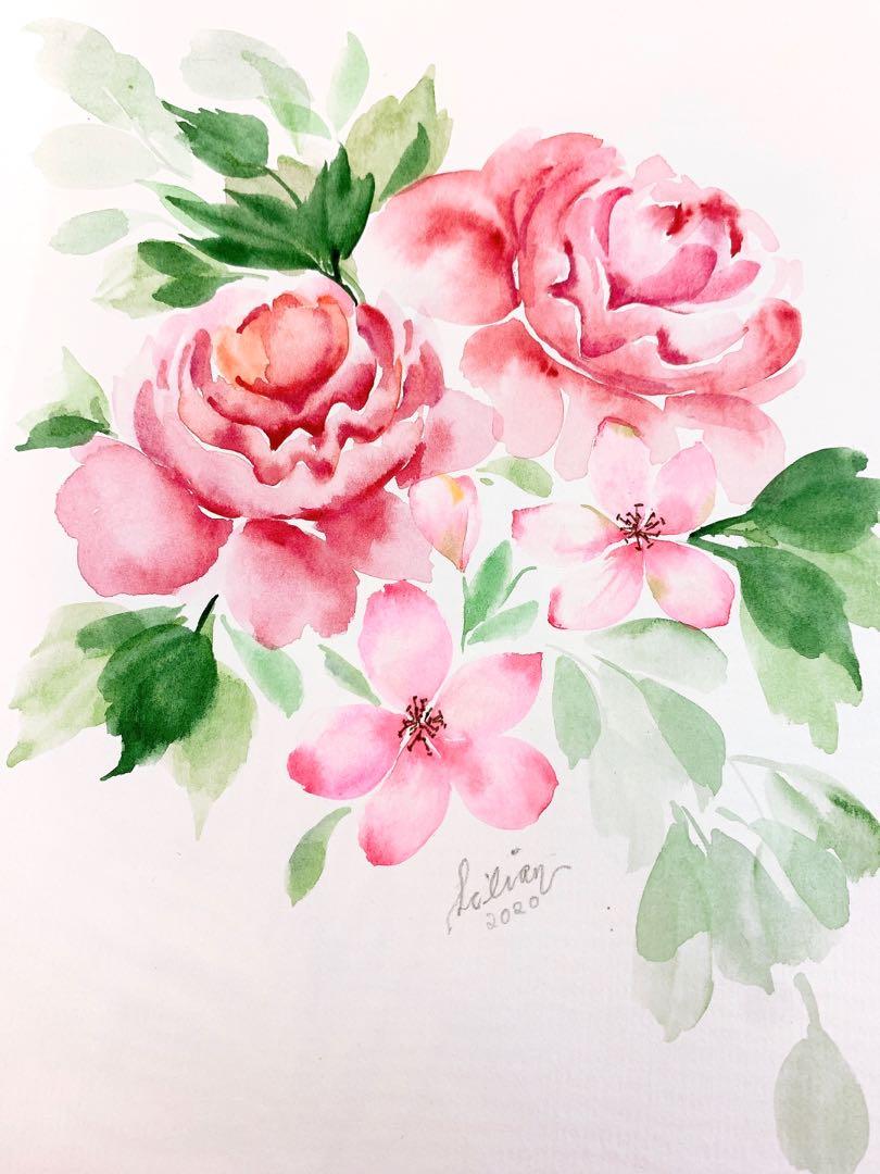 Peony Sakura Design Craft Artwork On Carousell