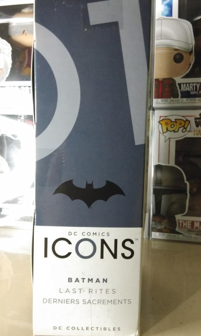 Selling: DC Icons: Last Rites Batman (Category: Figurines & Statues) located in Quezon City. Submitted by mainemanx2 (Listing ID 1034165234, Image 2). Description: Selling DC Icons: Last Rites Batman Price is fixed. Will NOT entertain low ballers. Never been opened, displayed on shelf after purchasing. See pictures for details of figure and box condition. This line has been discontinued by DC Collectibles. So it may be hard to find. Can do meet u