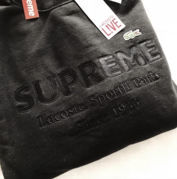 Supreme lacoste discount crewneck black