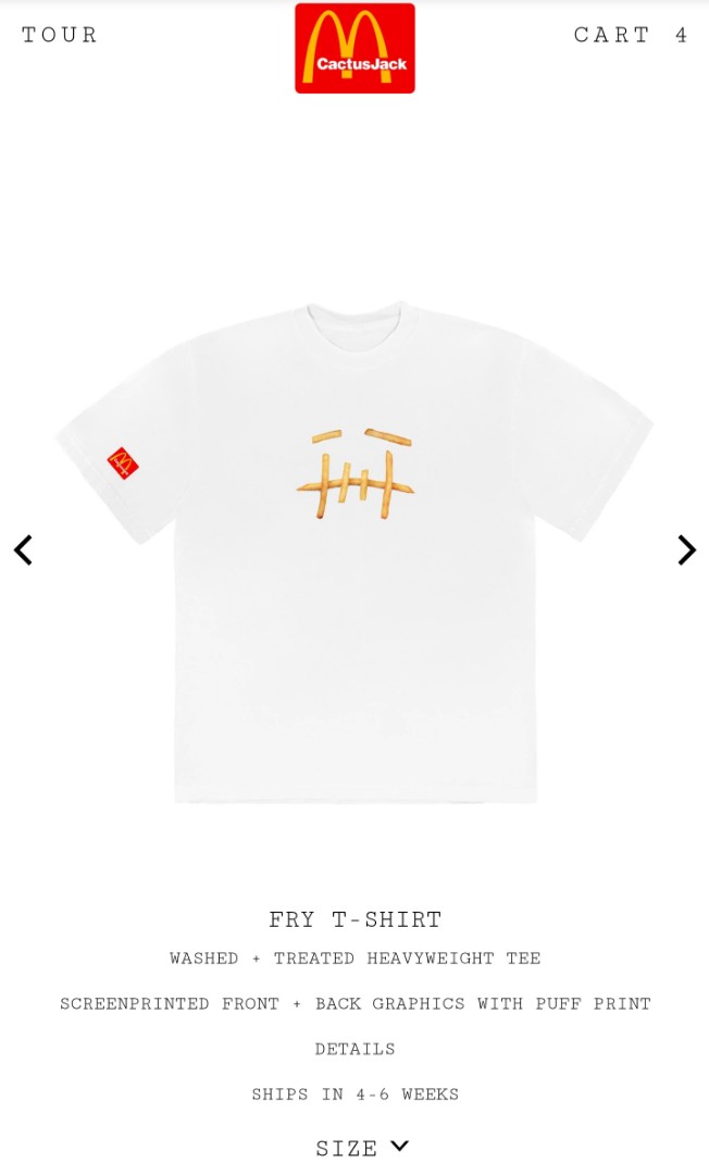 Cactus Jack by Travis Scott x Mcdonald's Fry T-Shirt