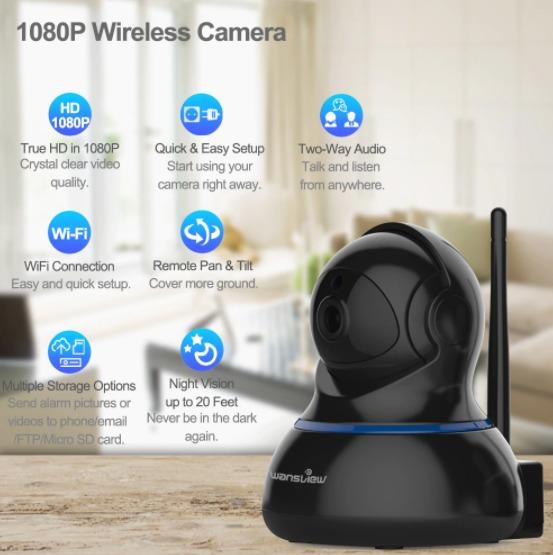Wansview Q3s 2MP Wireless 1080P HD IP Camera WiFi Security Surveillance Indoor Home CCTV Camera Alarm P2P Monitor PZT onvif RTSP