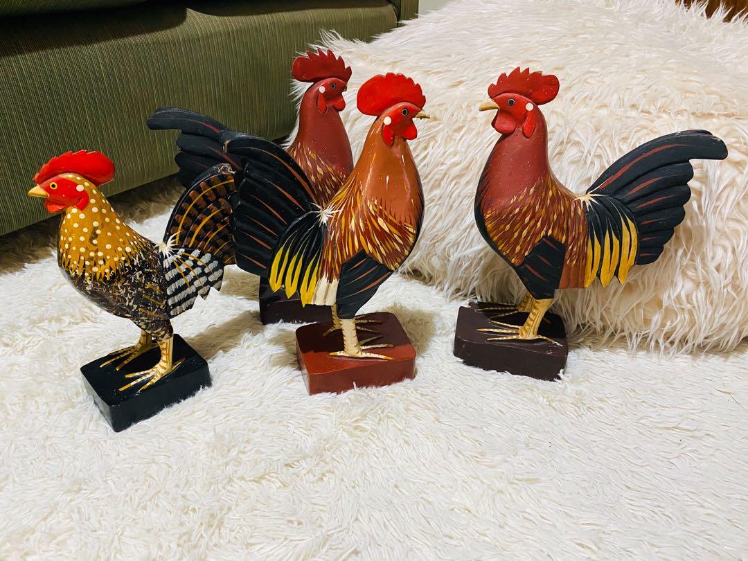 Wooden Roosters Display Hobbies Toys Stationary Craft Handmade Craft On Carousell