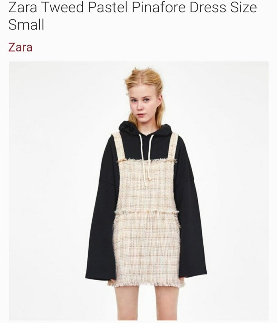 zara pinafore dress tweed