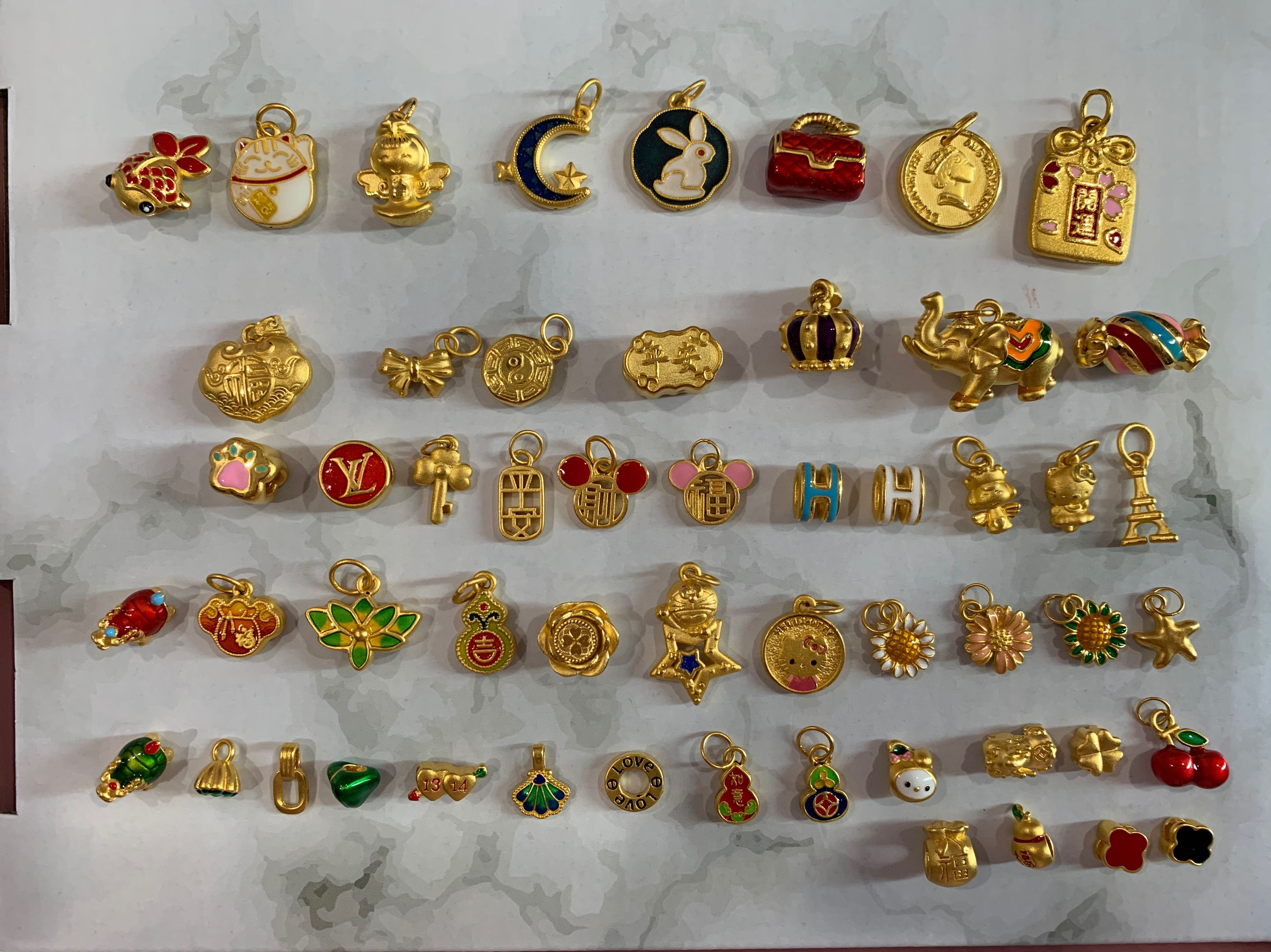 999 gold charm pendants