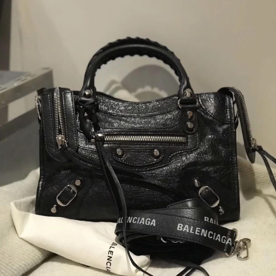 Balenciaga mini city sales bag logo strap