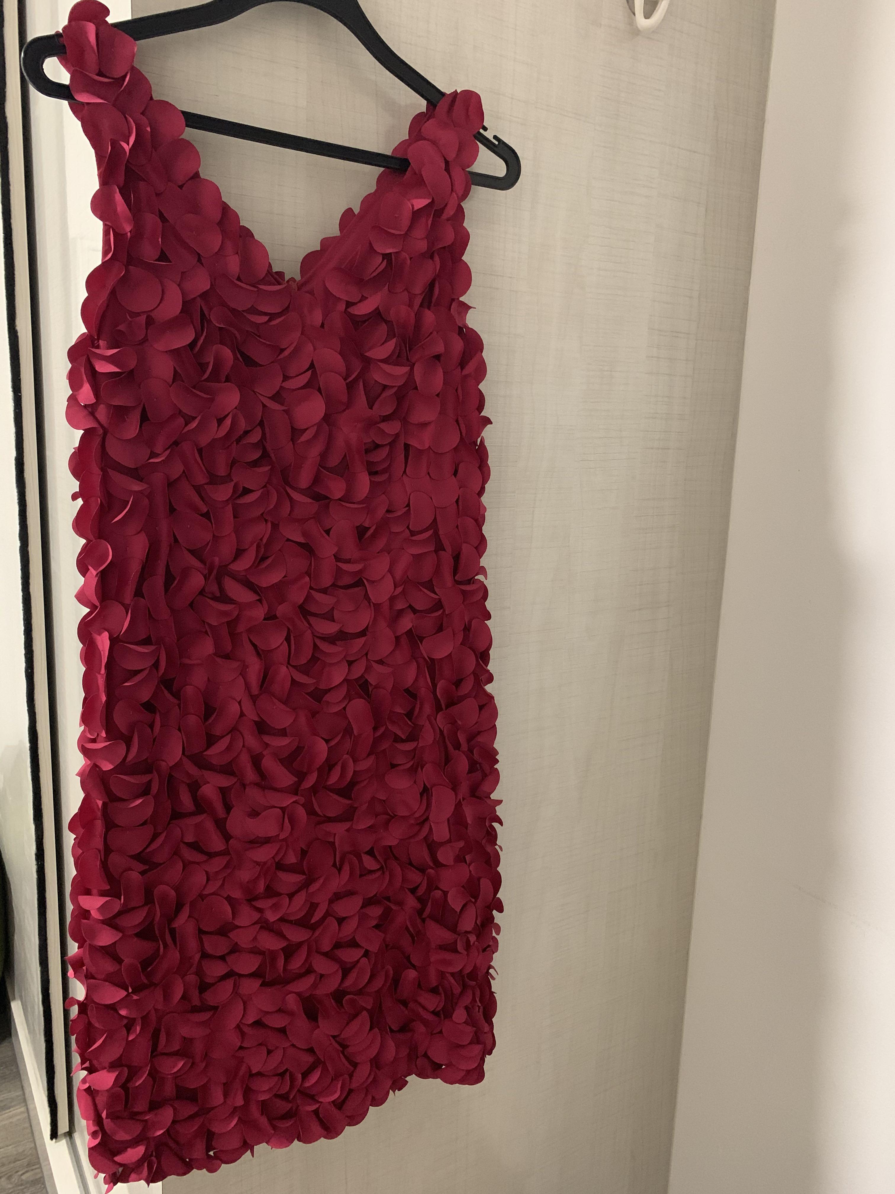 BCBG Maxazria Red Petal Dress, Women's 
