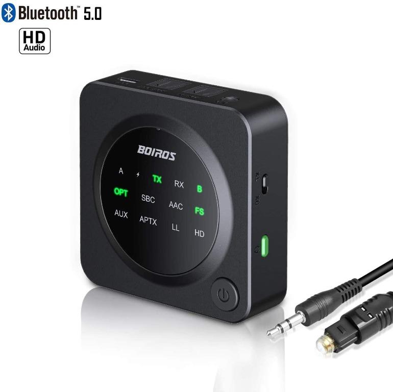 Bluetooth 5 0 Transmitter Receiver Boiros 2 In 1 Wireless 3 5mm Aux Bluetooth Audio Adapter Aptx