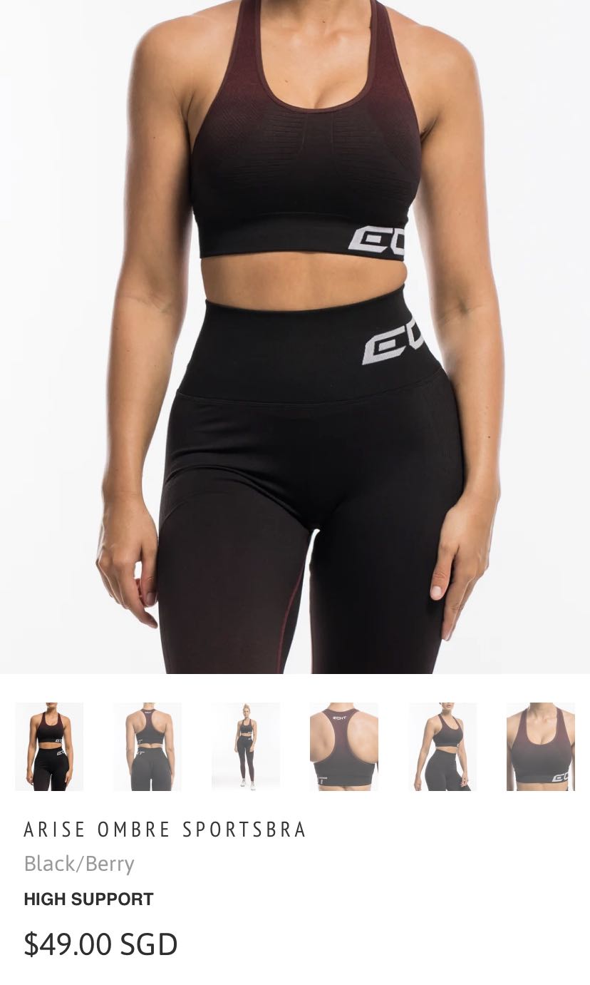 BNIB ECHT arise ombre sports bra in black berry SIZE L Women s Fashion Activewear on Carousell