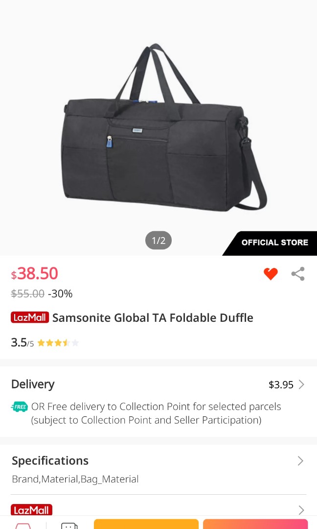 Brand new Samsonite foldable duffle bag, Luxury, Bags & Wallets on ...