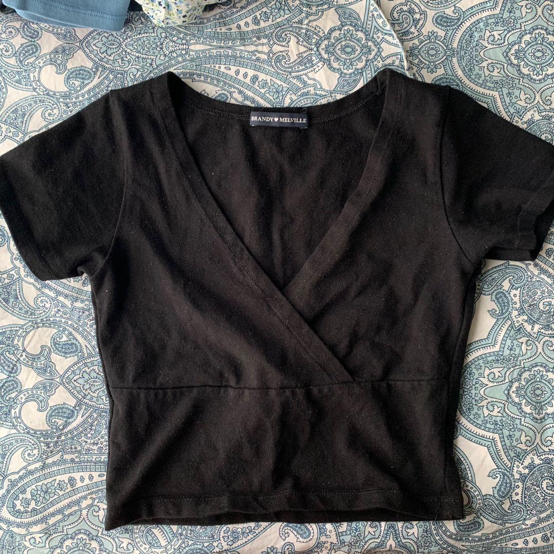Brandy Melville Black Amara Top Women S Fashion Tops Other Tops On Carousell