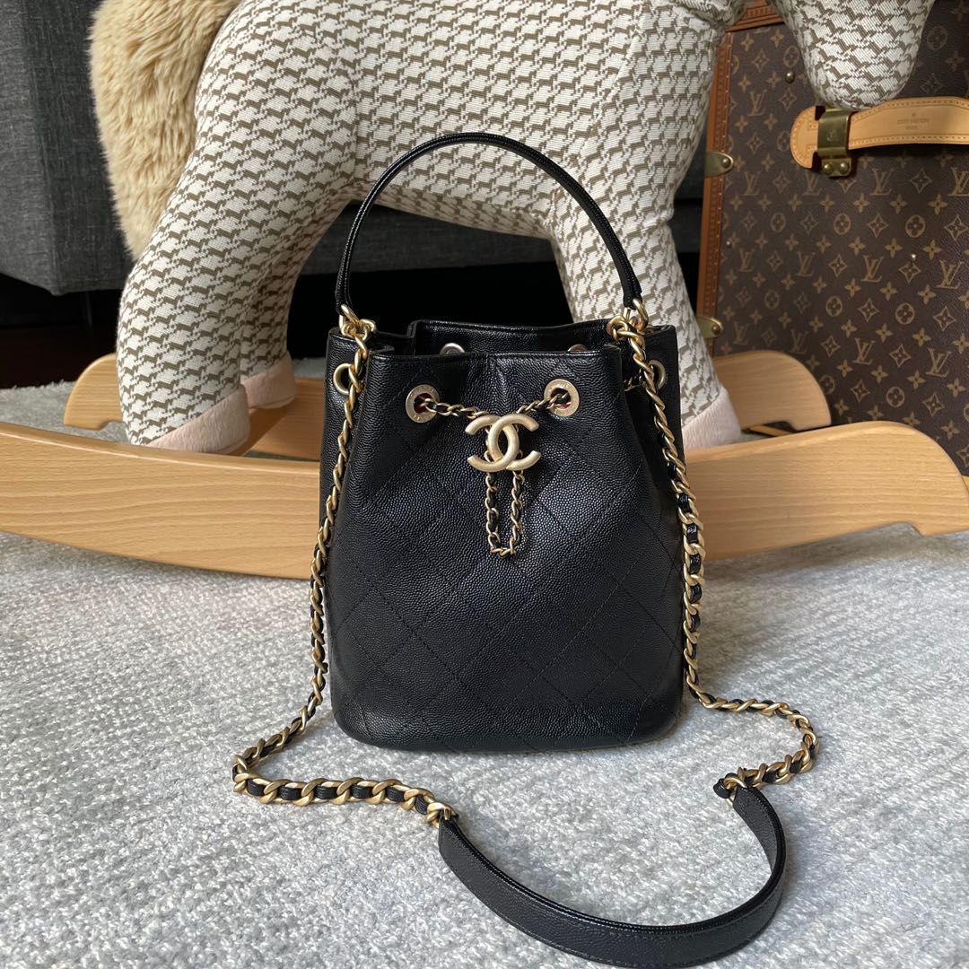 Chanel chevron mini bucket bag, Luxury, Bags & Wallets on Carousell