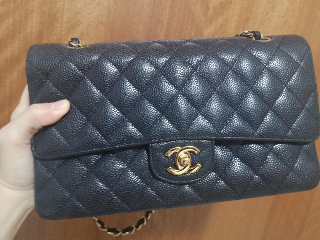Chanel Navy Quilted Jumbo Classic Double Flap of Caviar Leather with Light  Gold Tone Hardware  Handbags  Accessories Online  Ecommerce Retail   Sothebys