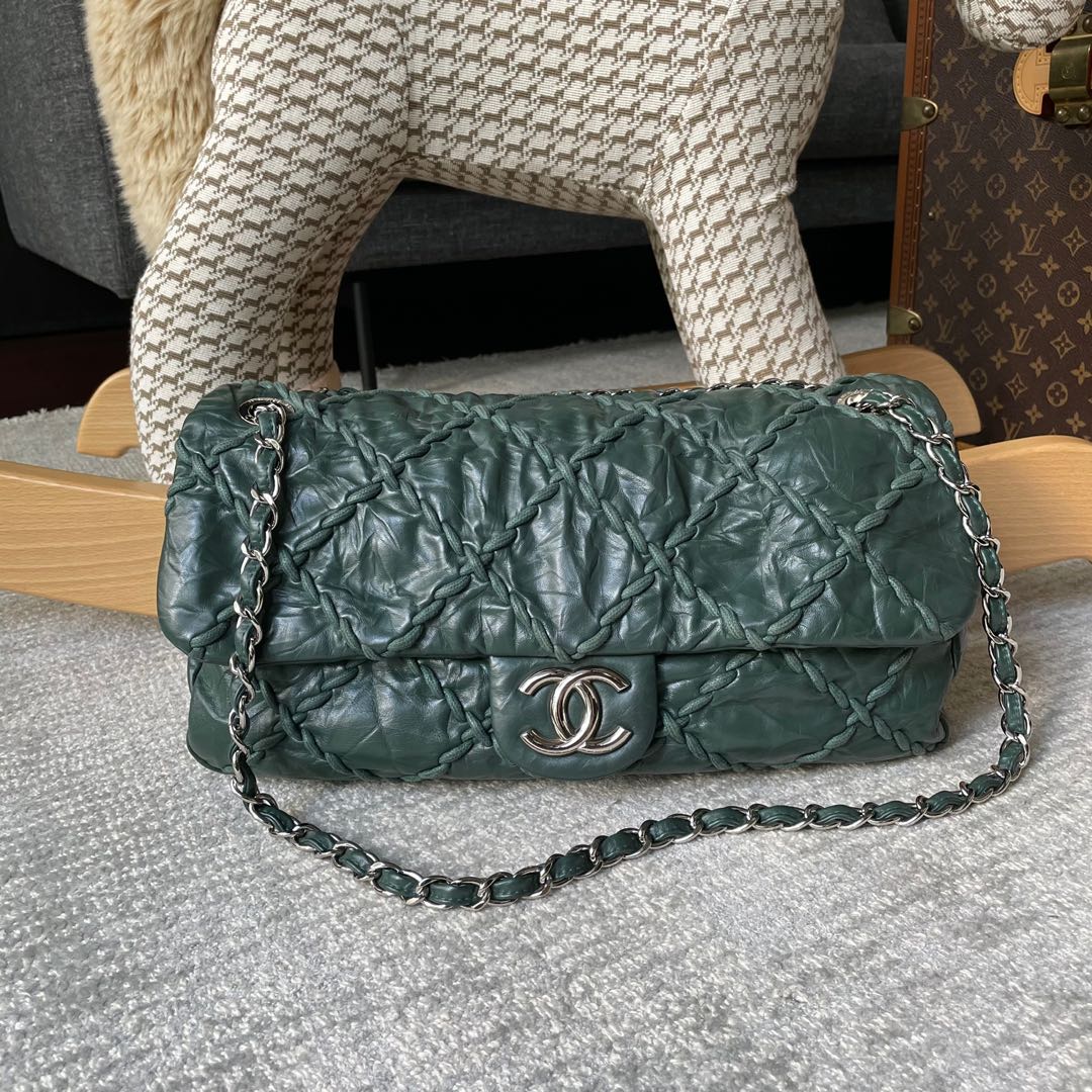 CHANEL, Bags, Auth Chanel Gray Ultra Stitch Jumbo Flap Bag