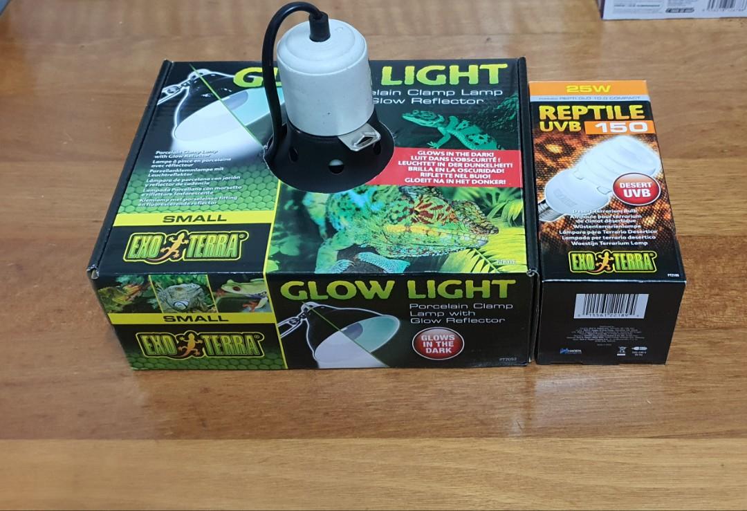 exo terra glow light small and reptile uvb pet supplies homes other pet accessories on carousell