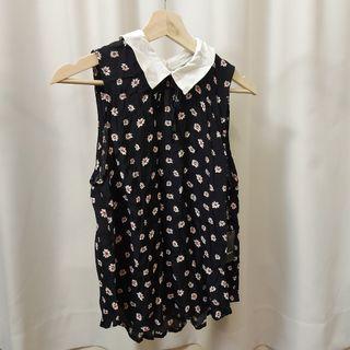 Forever 21 翻領無袖小雛菊女襯衫