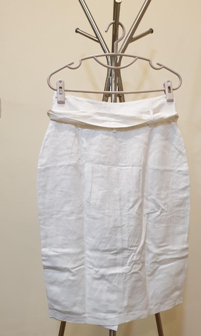 Forever new white linen skirt cheap