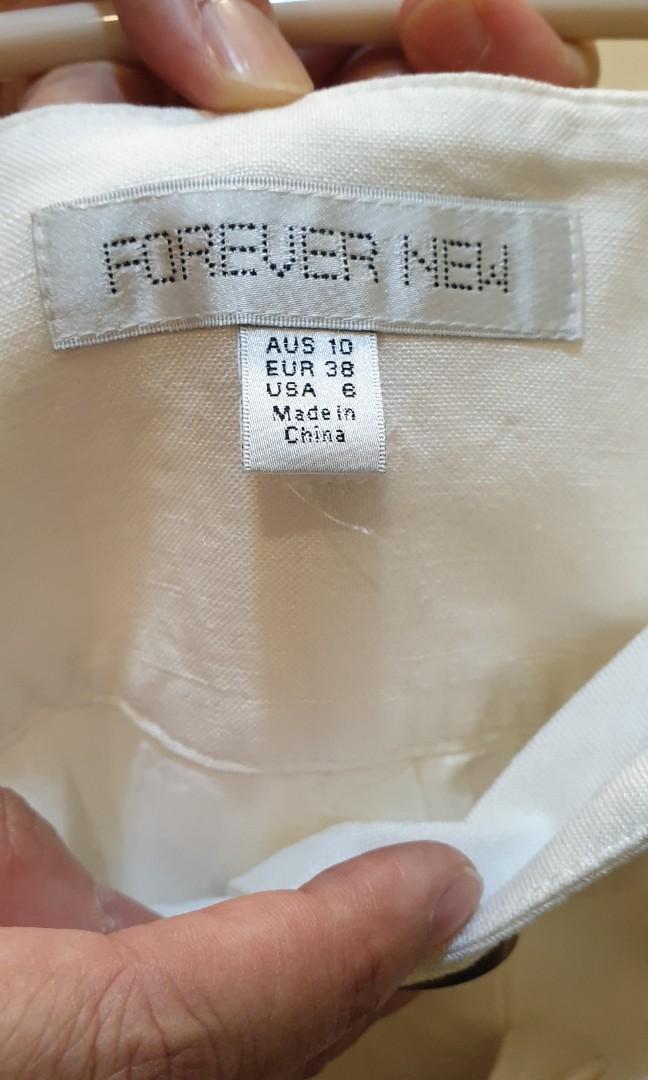 Forever new top white linen skirt