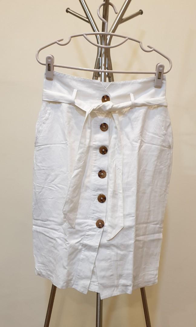 Forever new white linen skirt cheap