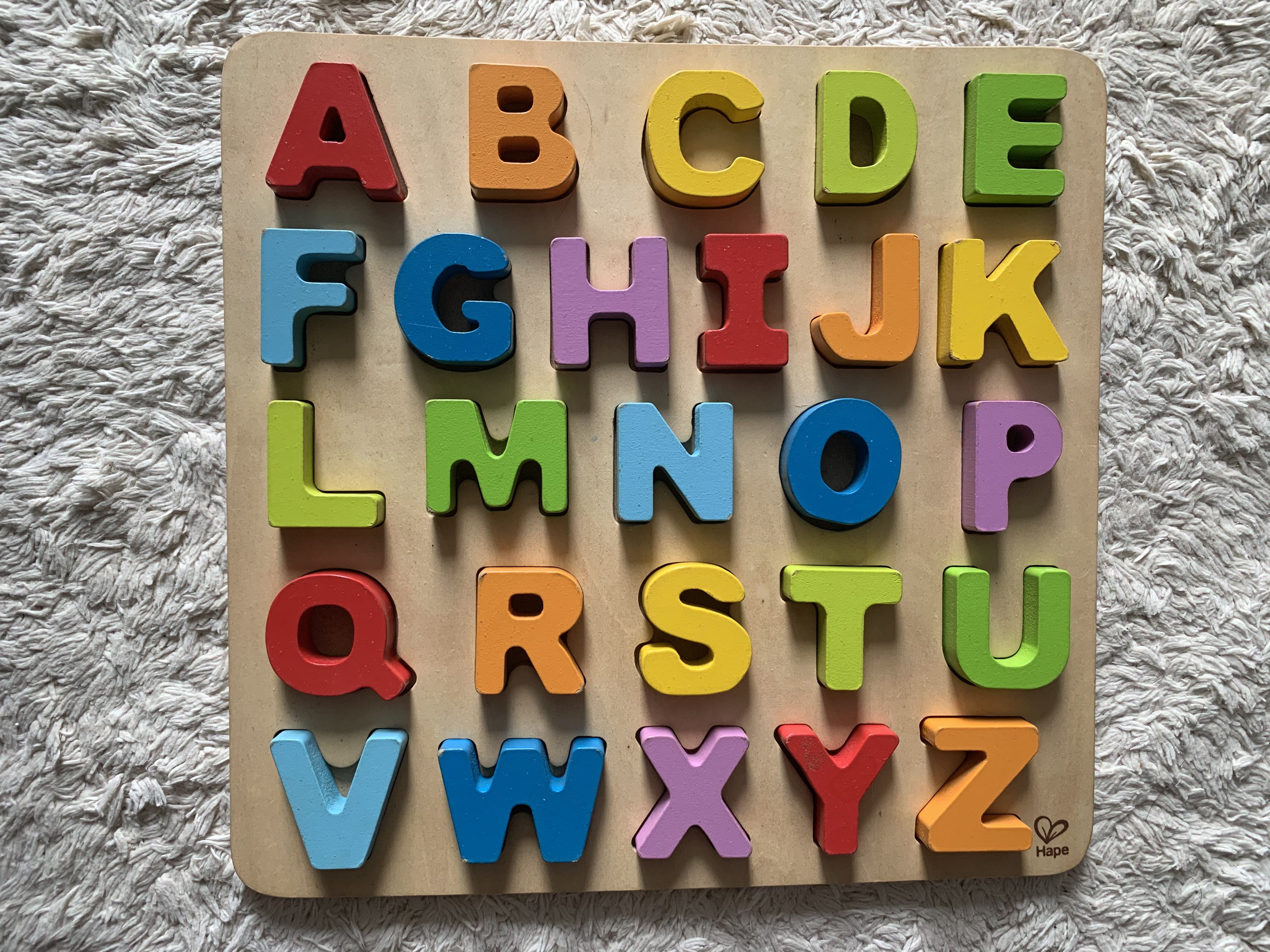 Hape wooden alphabet puzzle best sale