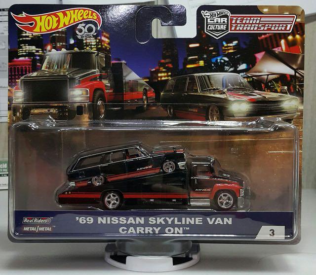 Hotwheel 69 Nissan Skyline Van Carry On Team Transport 3 Advan