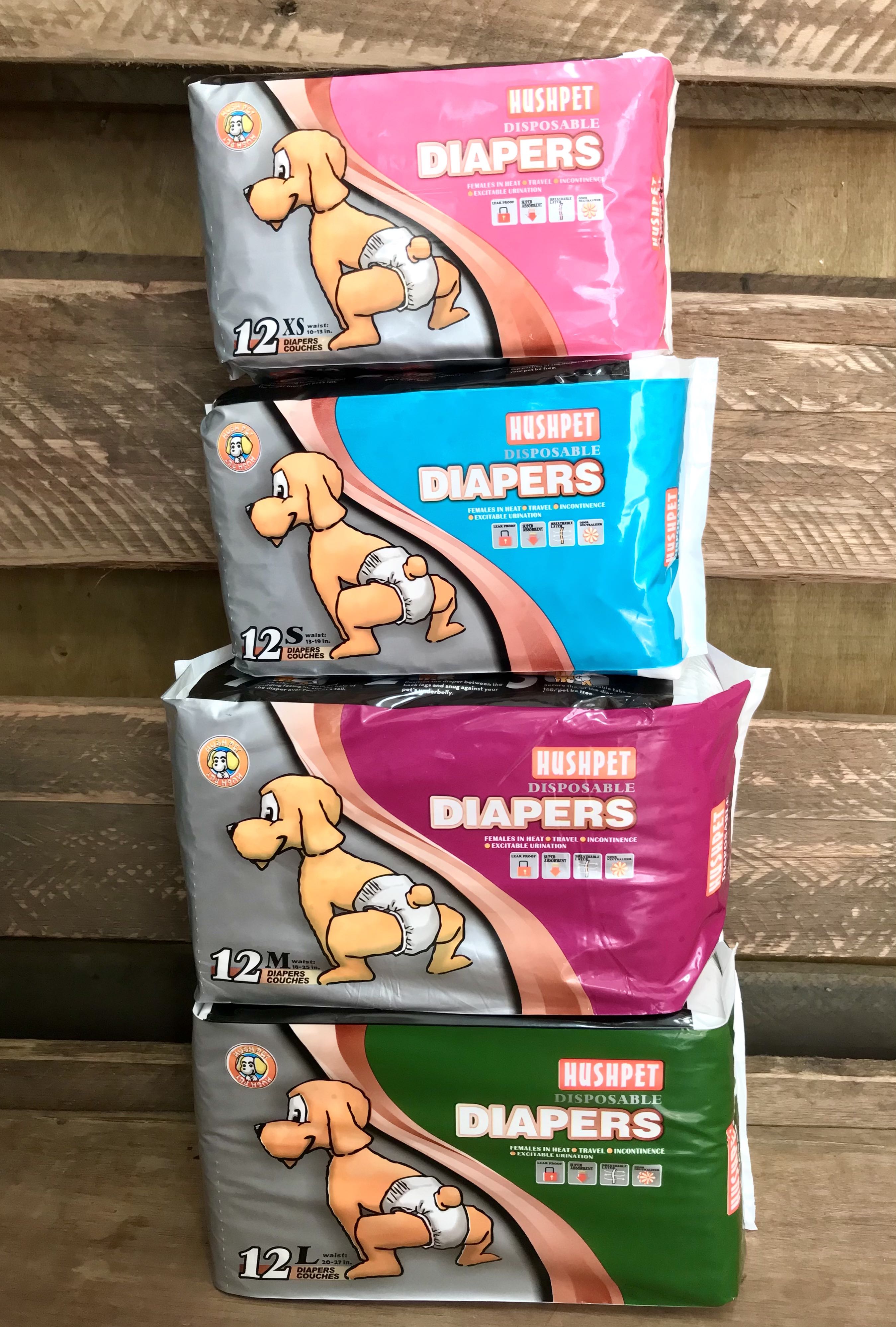 Hushpet Disposable Pet Dog Diapers 12 pieces Pet Supplies Homes