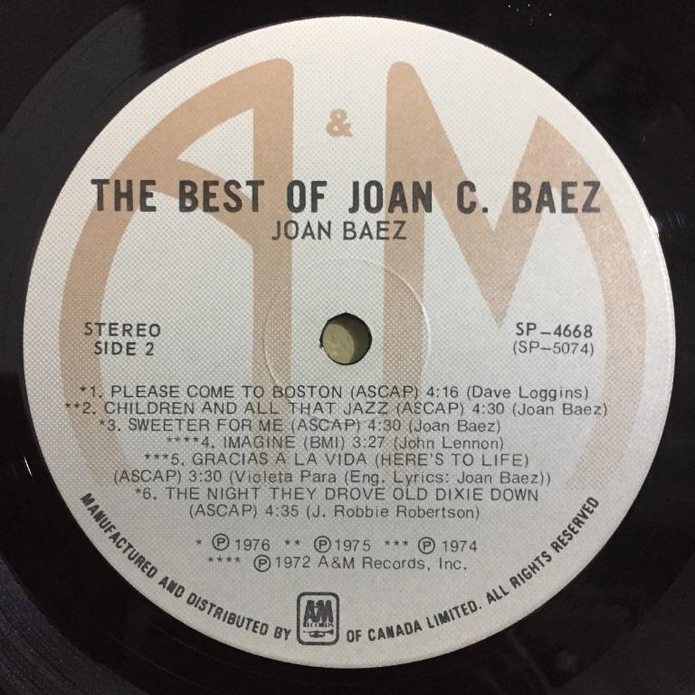 Joan Baez The Best Of Joan C Baez Can Sp 4668 Folk Pop Lp Plaka Vinyl Record Hobbies Toys Music Media Vinyls On Carousell