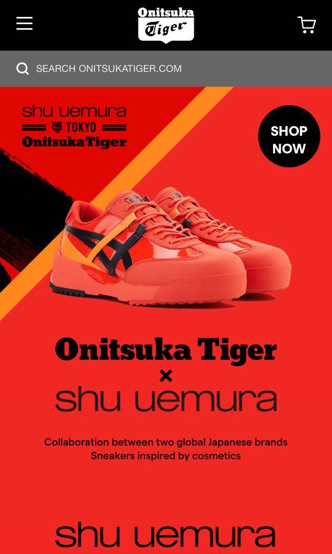 LIMITED EDITION Onitsuka Tiger x Shu Uemura Sneakers (Category: Sneakers & Footwear) located in Singapore. Submitted by hayleyfashion (Listing ID 1059796235, Image 1). Description: Worn once for a picture, still in original box, clean soles Retail price: $228 Shoes / sneakers for men/women Size 39 .