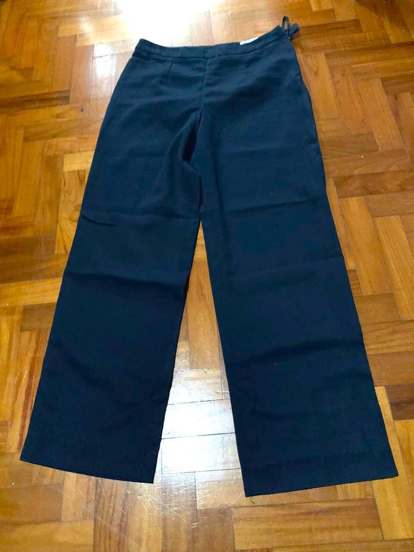 Navy blue high waisted trousers Clearance