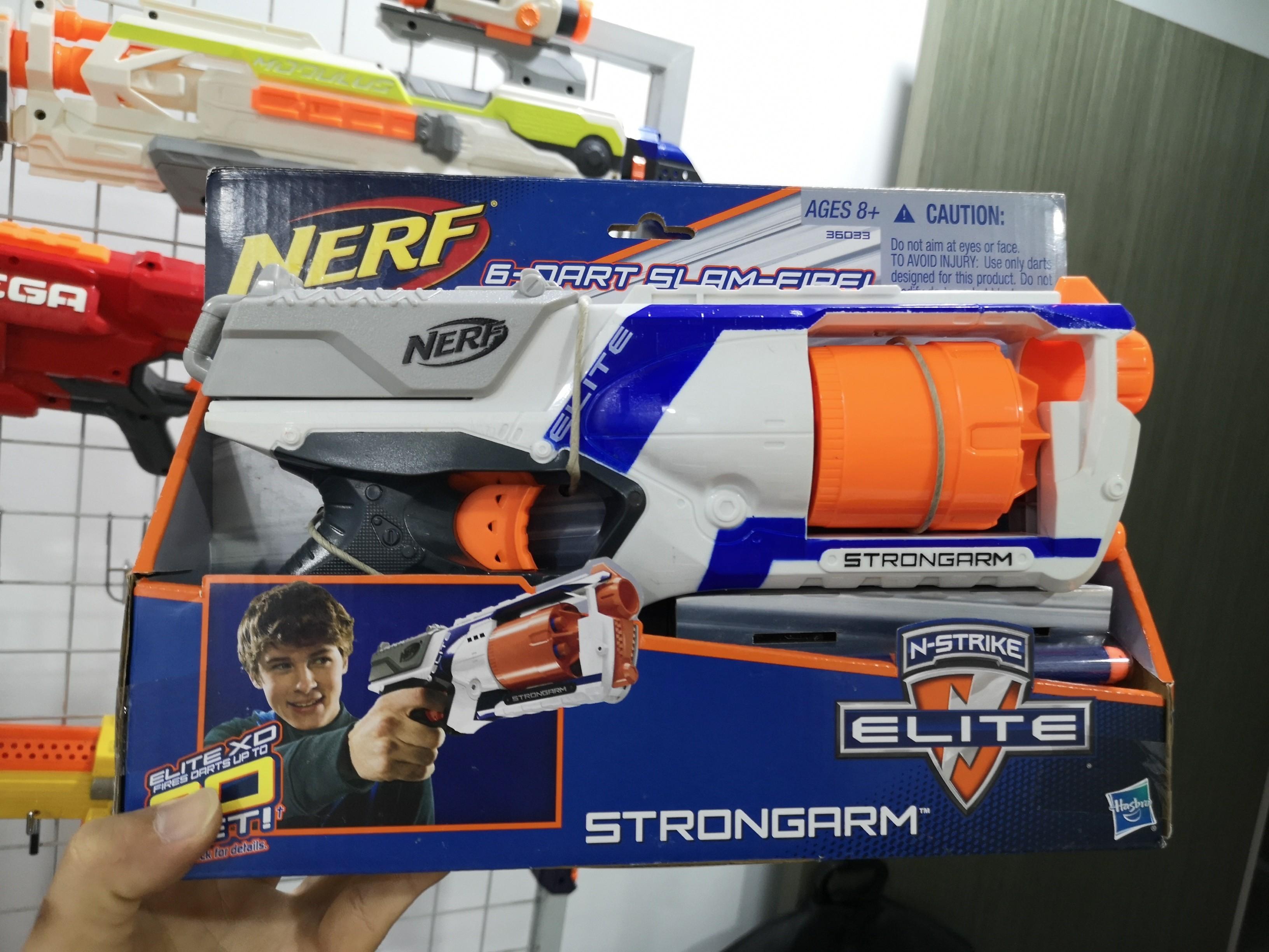 Nerf strong arm Bnib shoot up to 90 feet, Babies & Kids, Baby Nursery & Furniture, Other Kids Furniture on Carousell