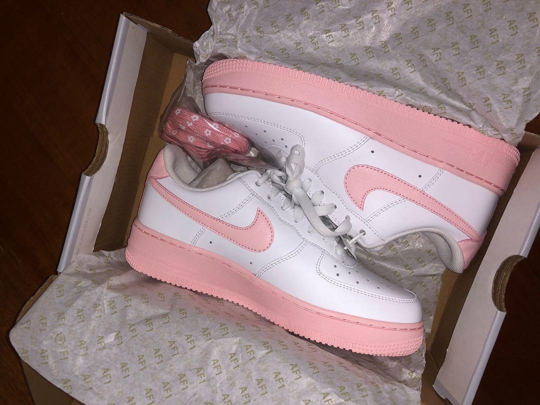 Nike air force pink white clearance