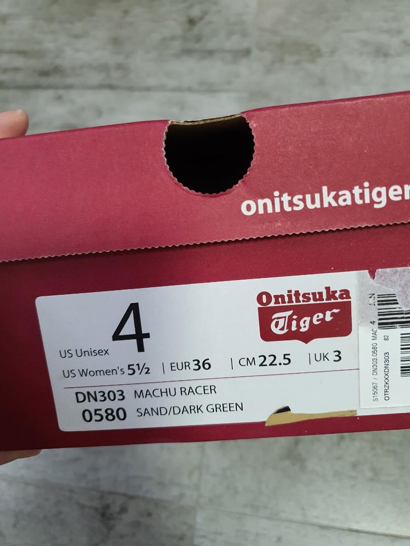 Onitsuka Tiger Machu Racer Sneakers EUR36 US5.5 (Category: Sneakers) located in Singapore. Submitted by no.id. (Listing ID 1059852315, Image 2). Description: Brand New in Box. Machu Racer Sand/ Dark Green Tagged size EUR 36 / US 5.5. Condition as shown. No more extra pix. Pls buy only if you comfy, not OCD. It's a brand new pair but I'm only human and don't scrutinize to the tiniest thread/ stitching/ detail of the item so please be comfortable b