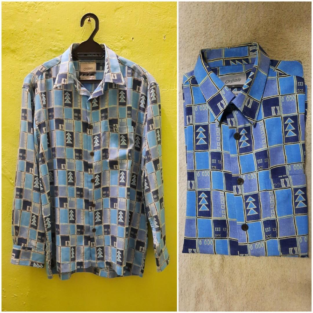 Orlando Baju Kemeja Lelaki Lengan Panjang Men S Fashion Clothes Tops On Carousell