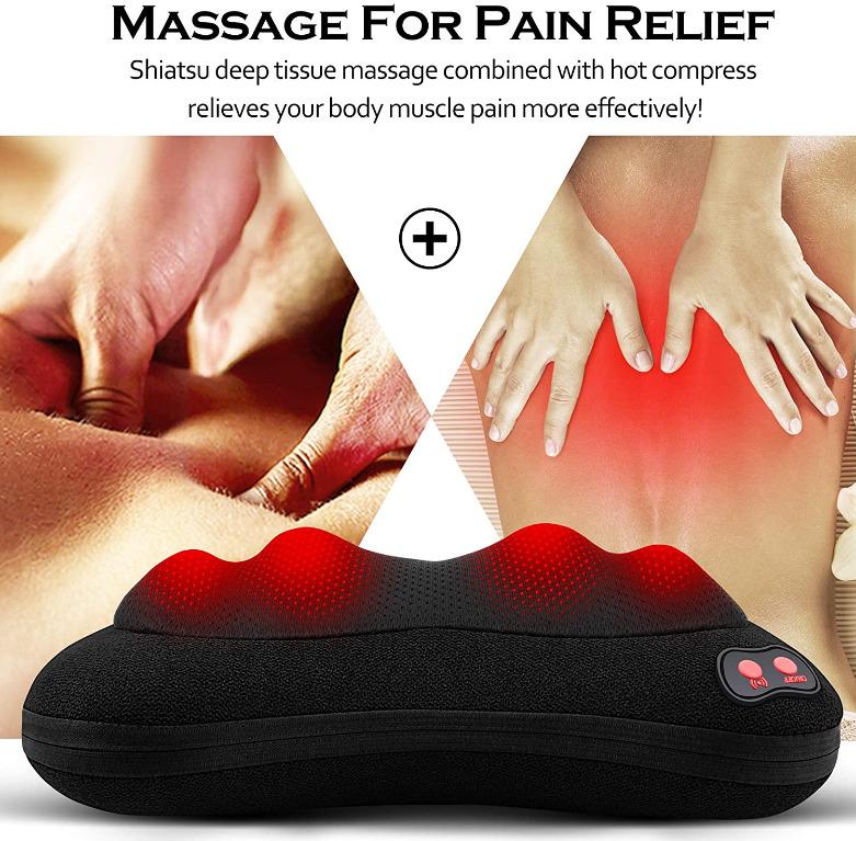 Neck Back Massager with Heat, RENPHO Shiatsu Shoulder Massager with Electric Deep Tissue Kneading Massage, Pain Relief on Waist, Leg, Calf, Foot, Arm