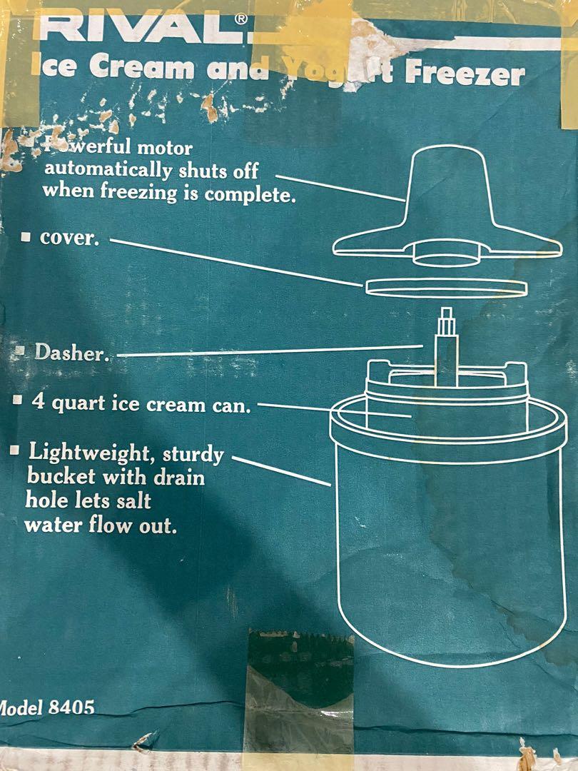 Rival ice cream and yogurt freezer(model8405), TV & Home Appliances