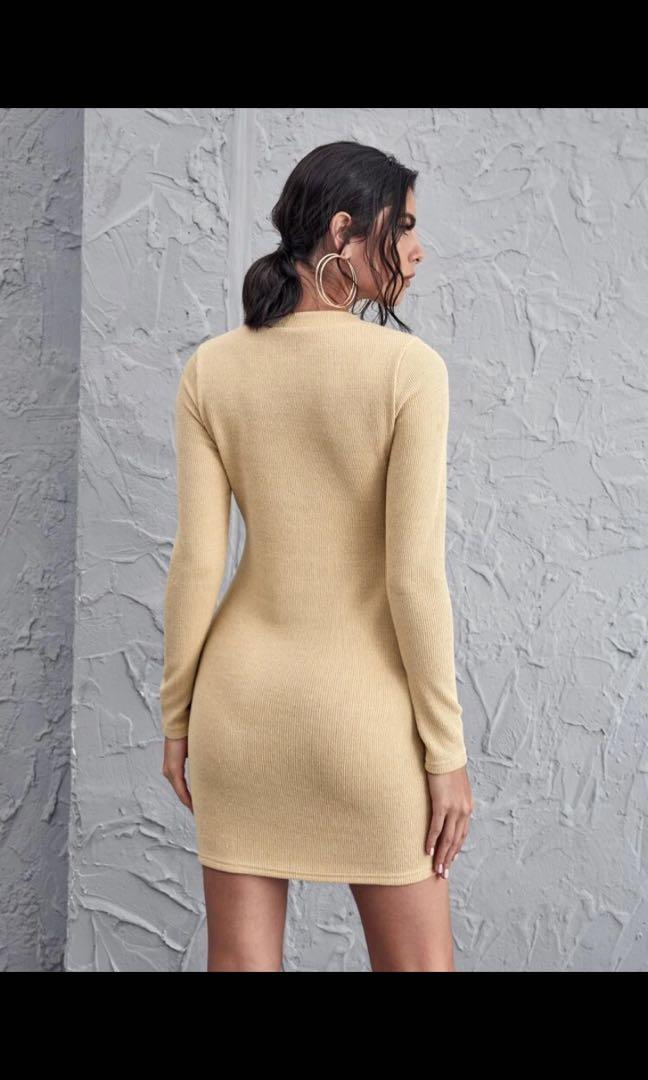 SHEIN Rib-Knit Bodycon Dress 🌹, Women's 