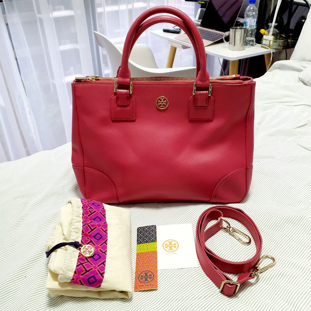 Tory Burch Robinson Double Zip Tote, Luxury, Bags & Wallets on Carousell