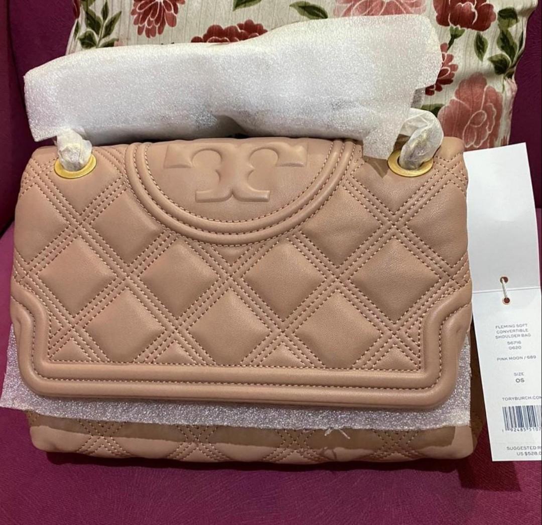 Tory burch soft fleming pink moon size medium