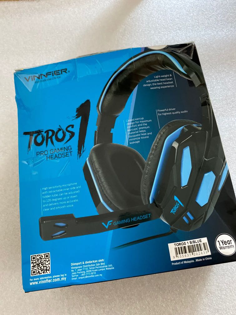 vinnfier toros 1 gaming headset with mic