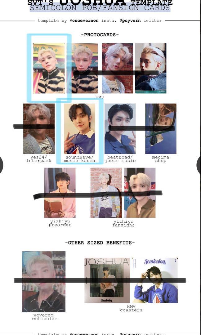 wtb] seventeen Joshua fansign yes24 interpark hmv pc, Hobbies