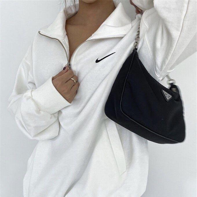 White and discount black nike sweater