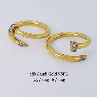18k Saudi gold Cartier nail ring, Women 