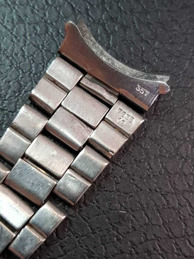 1970 s 19 mm Vintage Rolex 7835 357 Oyster Bracelet with End Links